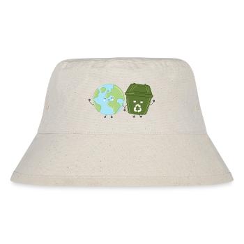 Recycling auf Erden Hand in Hand - Stanley/Stella recycelter Bucket Hat - Naturweiß - Vorne