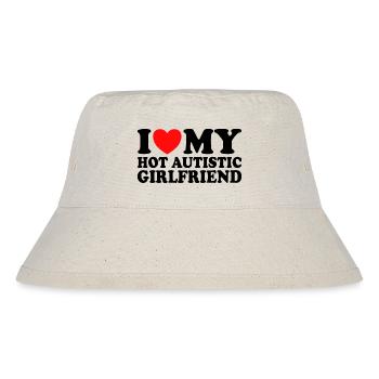 Liebe meine Freundin Ich liebe meine autistische Freundin - Stanley/Stella recycelter Bucket Hat - Naturweiß - Vorne
