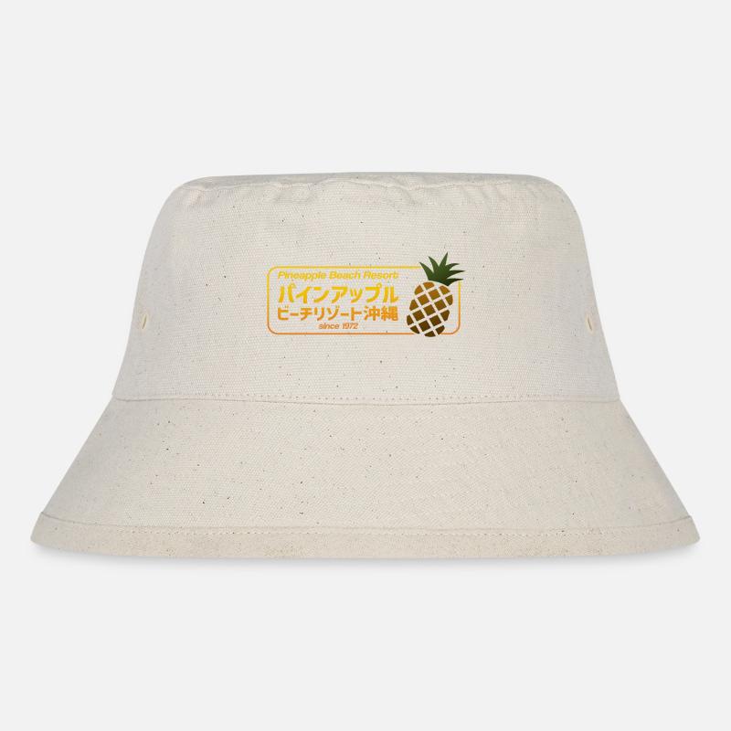 Pineapple Beach Resort Japan Sommer Katakana - Stanley/Stella recycelter Bucket Hat - Naturweiß