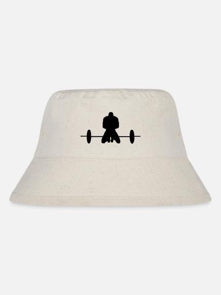 Gewichtheben Langhantel Fitness Geschenk - Stanley/Stella recycelter Bucket Hat - Naturweiß