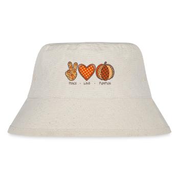 Pumpkins Peace Love Pumpkin Kürbis Herbst Ästhetik - Stanley/Stella recycelter Bucket Hat - Naturweiß - Vorne