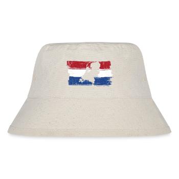 Porträt im Trikolor-Pinsel - Stanley/Stella recycelter Bucket Hat - Naturweiß - Vorne