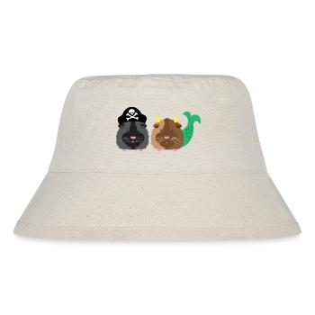 Schwarzbart Meerschweinchen mit Meerjungfrau Meerschweinchen - Stanley/Stella recycelter Bucket Hat - Naturweiß - Vorne