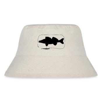 zander mit Gummifisch - Stanley/Stella recycelter Bucket Hat - Naturweiß - Vorne
