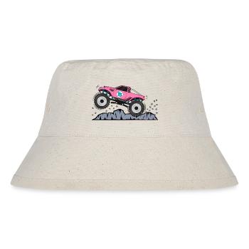 Monstertruck Geburtstag 15 Pink - Stanley/Stella recycelter Bucket Hat - Naturweiß - Vorne