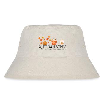 Autumn Vibes - Herbst Design - Kürbis - Blätter - Stanley/Stella recycelter Bucket Hat - Naturweiß - Vorne