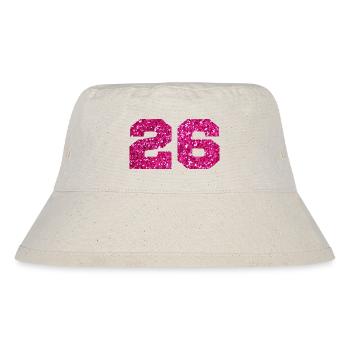 Nummer 26 Pink Glitter - 26. Geburtstag - Stanley/Stella recycelter Bucket Hat - Naturweiß - Vorne