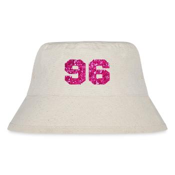Numéro 96 paillettes rose - 96e anniversaire - Bob recyclé Stanley/Stella - blanc naturel - Devant