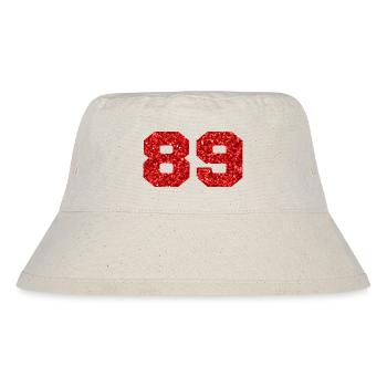 Number 89 Red Glitter - 89th Birthday - Stanley/Stella Recycled Bucket Hat - natural - Front