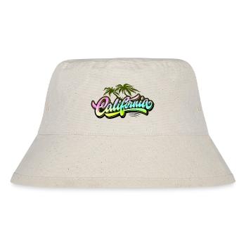 CALIFORNIA Street Art 🧢 – 3D Graffiti mit Palmen - Stanley/Stella recycelter Bucket Hat - Naturweiß - Vorne