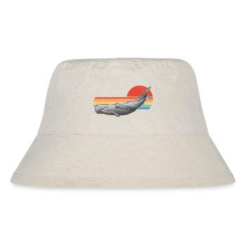 Sperm Whale Retro Sunset - Stanley/Stella Recycled Bucket Hat - natural - Front