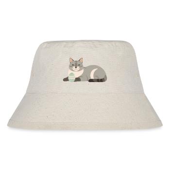 Easter Cat in Pastel Grey - Stanley/Stella Recycled Bucket Hat - natural - Front