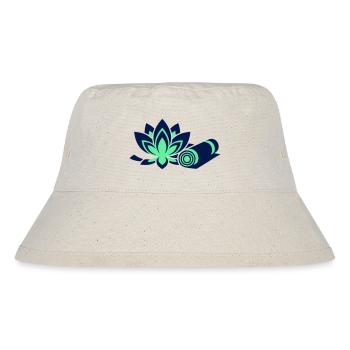 Yogamatte Lotusblume Kompakt - Stanley/Stella recycelter Bucket Hat - Naturweiß - Vorne