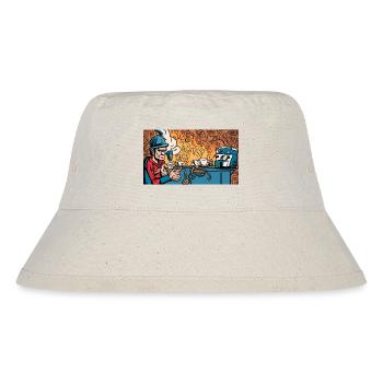 Ich brauche meinen Kaffee! - Stanley/Stella recycelter Bucket Hat - Naturweiß - Vorne