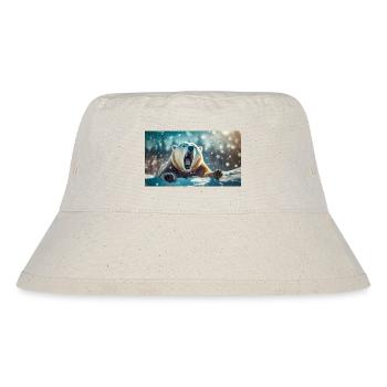 Niedliche Tiere chillen – Eisbär - Stanley/Stella recycelter Bucket Hat - Naturweiß - Vorne