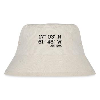 Antigua Coordinates - Koordinaten - Karibik - Stanley/Stella recycelter Bucket Hat - Naturweiß - Vorne