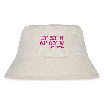 St. Lucia Coordinates - Koordinaten - West Indies - Stanley/Stella recycelter Bucket Hat - Naturweiß - Vorne