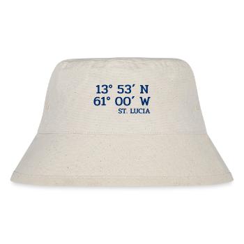St. Lucia Coordinates - Koordinaten - West Indies - Stanley/Stella recycelter Bucket Hat - Naturweiß - Vorne
