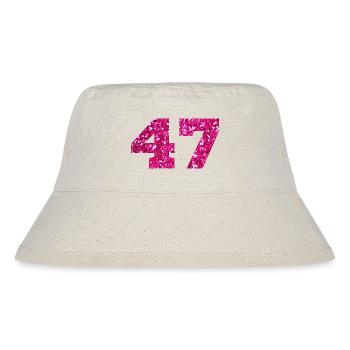 Number 47 Pink Glitter - 47th Anniversary - Stanley/Stella Recycled Bucket Hat - natural - Front