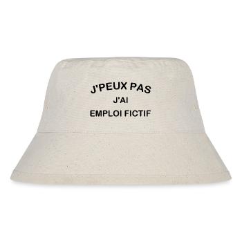 Ich kann nicht, ich habe einen fiktiven Job - Stanley/Stella recycelter Bucket Hat - Naturweiß - Vorne
