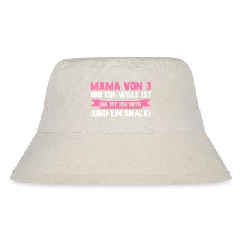Mama Von 3 Kindern - Stanley/Stella recycelter Bucket Hat - Naturweiß - Vorne