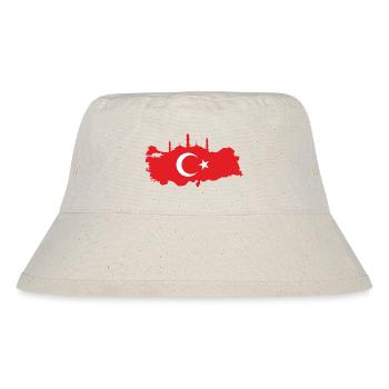 Turkish map with mosque silhouette - Stanley/Stella Recycled Bucket Hat - natural - Front