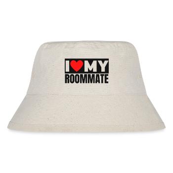 I Love My Roommate Bold Heart Graphic - Stanley/Stella Recycled Bucket Hat - natural - Front