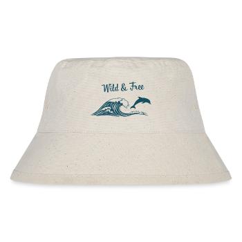 Wild & Free Ocean Wave Dolphin Surf Beach Vibes - Stanley/Stella recycelter Bucket Hat - Naturweiß - Vorne