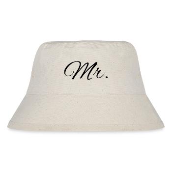 Partnershirts "Mr. & Mrs." (schwarz) - Stanley/Stella recycelter Bucket Hat - Naturweiß - Vorne