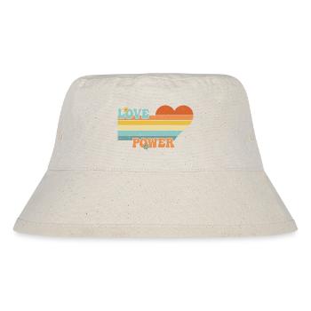 Love Power - Retro 60's 70's Love Heart - Stanley/Stella recycelter Bucket Hat - Naturweiß - Vorne