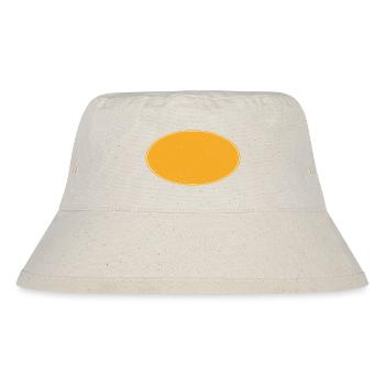 Ovaler Background schmutzig gold-gelb - Stanley/Stella recycelter Bucket Hat - Naturweiß - Vorne