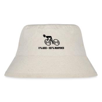0 % Akku – 100 % Manpower (Fahrrad / Rennrad / B) - Stanley/Stella recycelter Bucket Hat - Naturweiß - Vorne