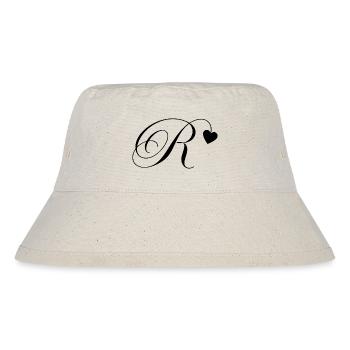 Buchstabe r Kalligraphie Herz - Stanley/Stella recycelter Bucket Hat - Naturweiß - Vorne