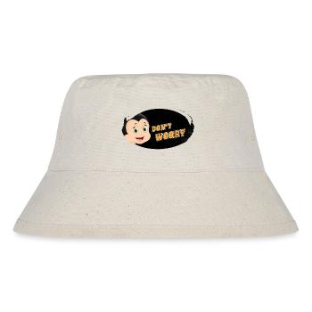 Dont worry be happy with Comic - Stanley/Stella recycelter Bucket Hat - Naturweiß - Vorne
