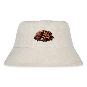 Schlafender Fuchs auf Herbstblättern - Stanley/Stella recycelter Bucket Hat - Naturweiß - Vorne