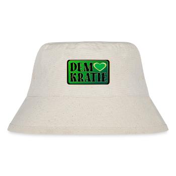HALTUNG HERZ DEMOKRATIE - Stanley/Stella recycelter Bucket Hat - Naturweiß - Vorne