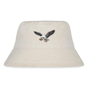 Lustige Möwe Stiehlt Fischbrötchen Strand - Stanley/Stella recycelter Bucket Hat - Naturweiß - Vorne