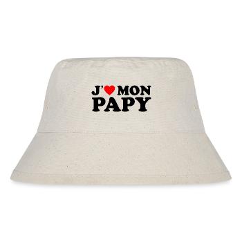 J'aime Mon Papy Cadeau Grand-père Coeur Rouge - Bob recyclé Stanley/Stella - blanc naturel - Devant