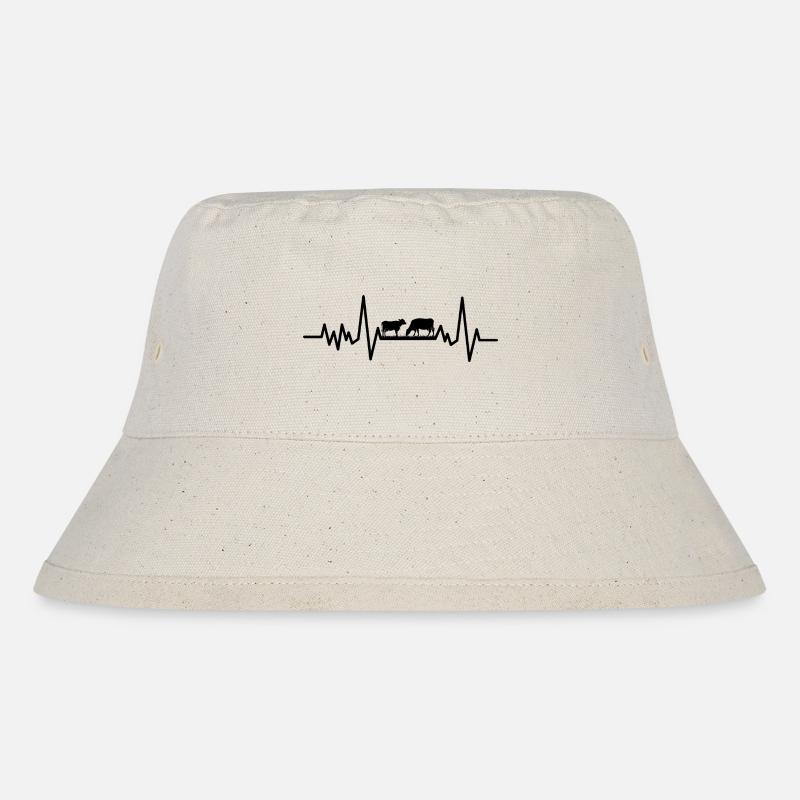 Kühe Herzschlag Design Kuh Kühe - Stanley/Stella recycelter Bucket Hat - Naturweiß