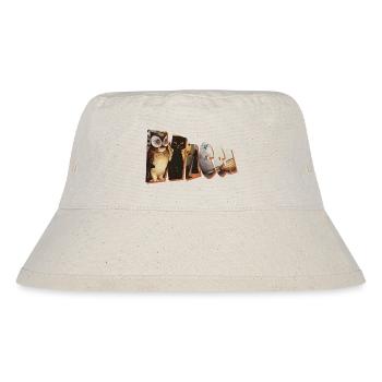 wicca schriftzug eule katze besen - Stanley/Stella recycelter Bucket Hat - Naturweiß - Vorne