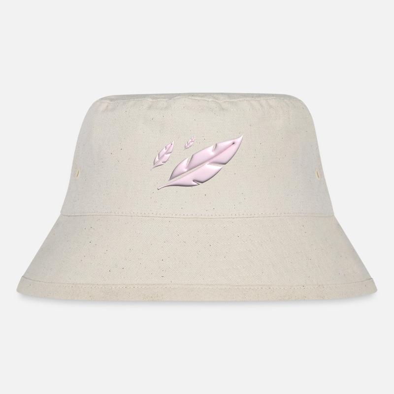 PINK FEATHERS FALLING - Stanley/Stella recycelter Bucket Hat - Naturweiß