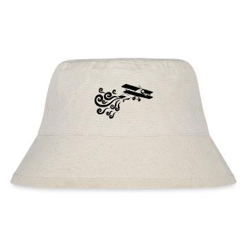 Schwarzes Vintage-Flugzeug - Stanley/Stella recycelter Bucket Hat - Naturweiß - Vorne