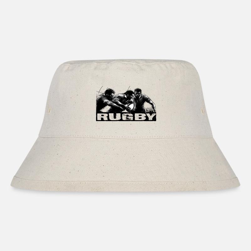 Rugby in Bewegung - Stanley/Stella recycelter Bucket Hat - Naturweiß
