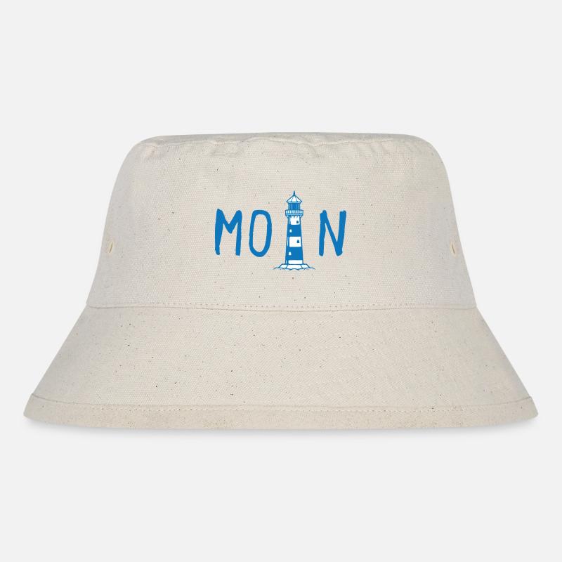 Moin mit Leuchtturm - Stanley/Stella recycelter Bucket Hat - Naturweiß