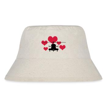 Heli mit 5 Herzen - Stanley/Stella recycelter Bucket Hat - Naturweiß - Vorne