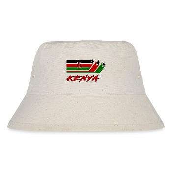 Kenia Flagge / Kenya Geschenk Nationalflagge - Stanley/Stella recycelter Bucket Hat - Naturweiß - Vorne