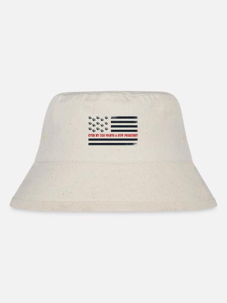 Even my dog wants a new president USA Flag - Stanley/Stella Recycled Bucket Hat - natural