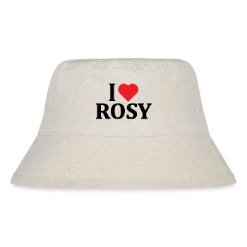 T-Shirt I love Rosy T-Shirt Geschenkidee - Stanley/Stella recycelter Bucket Hat - Naturweiß - Vorne