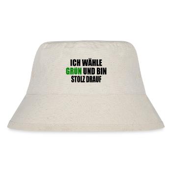 ich wähle grün und bin stolz darauf - Stanley/Stella recycelter Bucket Hat - Naturweiß - Vorne