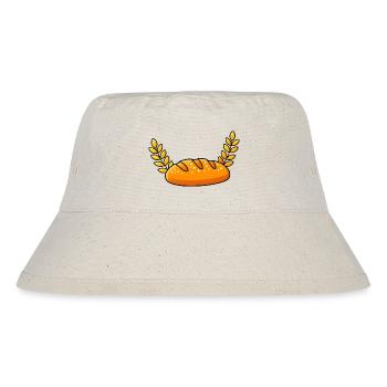 Goldener Brotleib mit Weizenzweigen - Stanley/Stella recycelter Bucket Hat - Naturweiß - Vorne
